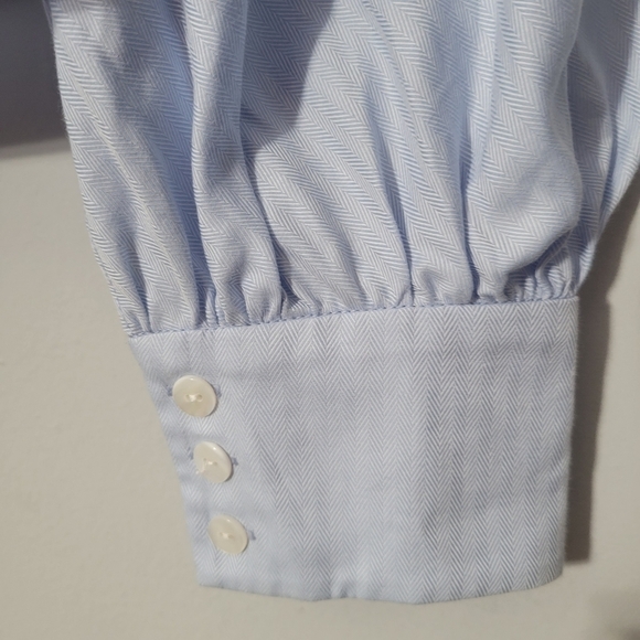 Jonathan Simkhai Light Blue Herringbone Bustier Style Blouse NWT - Picture 4 of 15